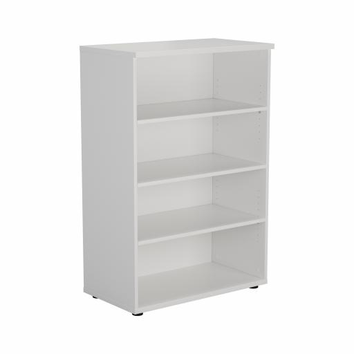1200 Wooden Bookcase (450mm Deep) White