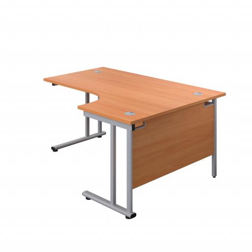 1600X1200 Twin Upright Right Hand Radial Desk Beech-Silver