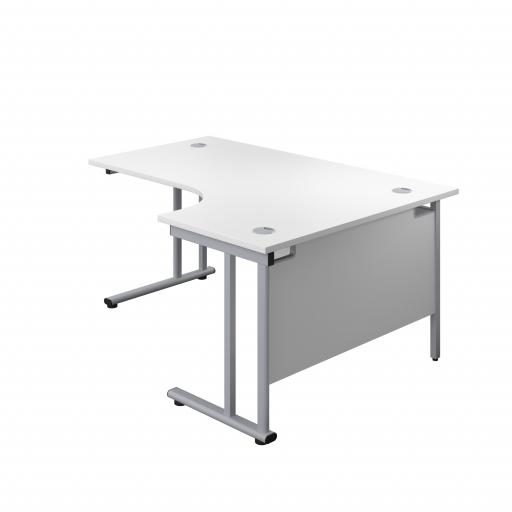 1600X1200 Twin Upright Right Hand Radial Desk White-Silver