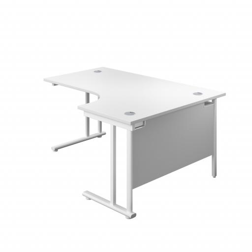 1600X1200 Twin Upright Right Hand Radial Desk White-White