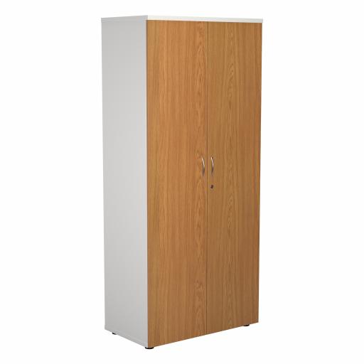 1800 Wooden Cupboard (450mm Deep) White Carcass Nova Oak Doors