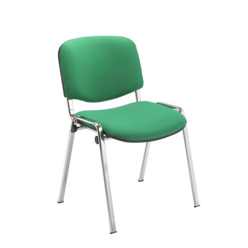 Club With Chrome Frame Green Fabric