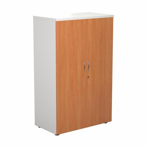 1600 Wooden Cupboard (450mm Deep) White Carcass Beech Doors
