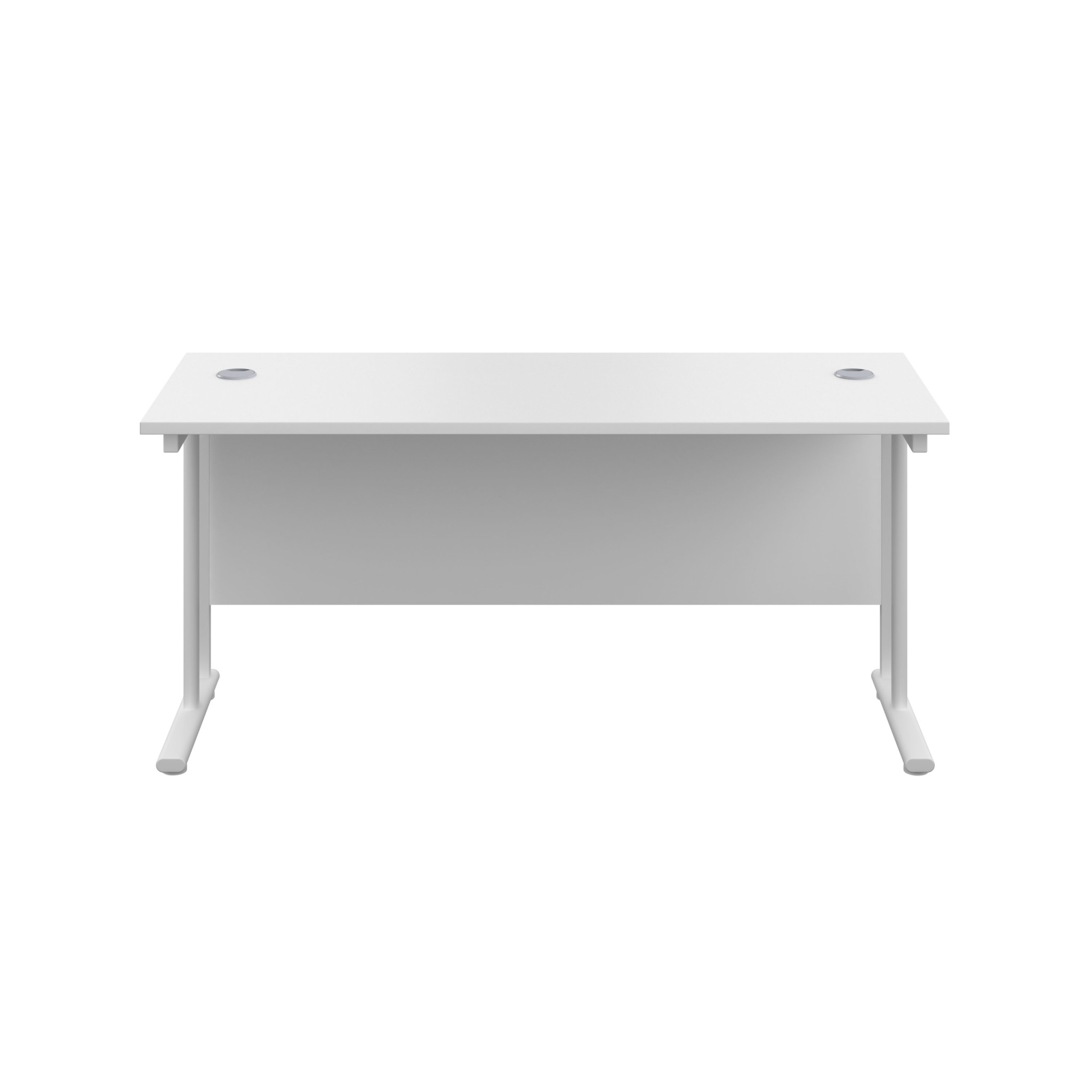 1400X600 Twin Upright Rectangular Desk Beech-White