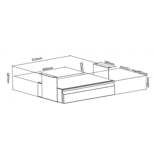 Steel Underdesk Storage Drawer w/ Laptop Shelf